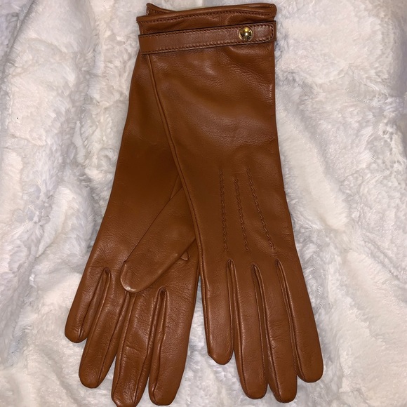 BROWN LEATHER GLOVES - Picture 1 of 5